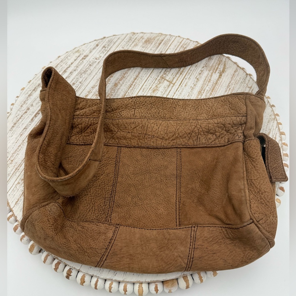 Vintage‎ Brown suede Leather Shoulder Bag